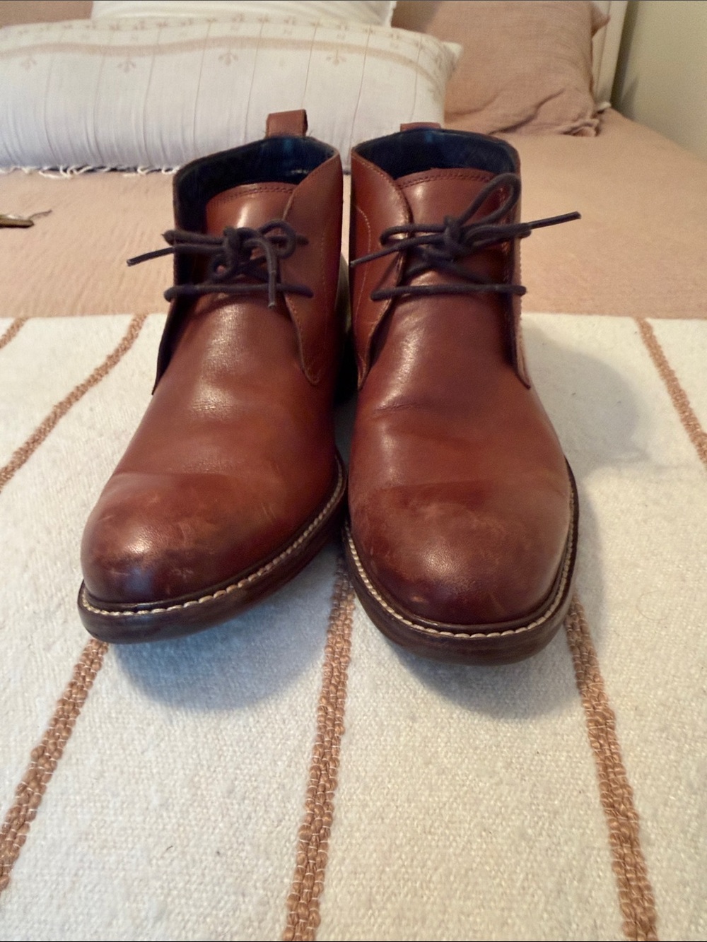 Cole Haan Men's Cognac Leather Chukka Boots